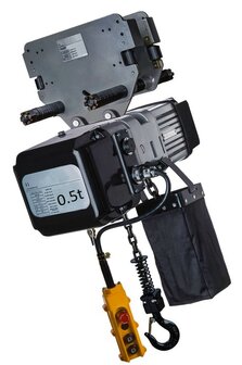 Electric chain hoist with push trolley 400V 0.5 t with hoisting height single speed