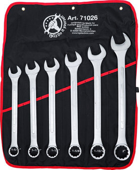 Combination Spanner Set XXL Inch Sizes 1-5/16&quot; - 2&quot; 6 pcs