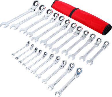 Ratchet Combination Wrench Set flexible Heads 6 - 32 mm 22 pcs