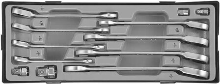 Reversible gear wrench &amp; holder set 12pc