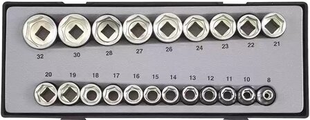 1/2 12pt. Socket set 21pc