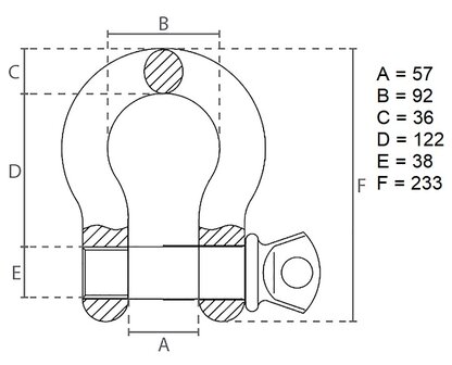 Harp clasp with breast bolt 13.5 tons x2 pcs