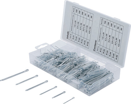 Splint Pin Assortment &Oslash; 1.6 - 4.0 mm 555 pcs.