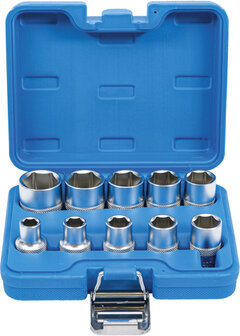 Socket Set, Hexagon 12.5 mm (1/2) drive Inch sizes 10 pcs.