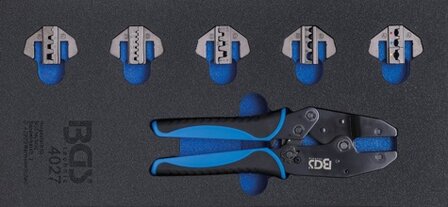 Tool Tray 1/3: Crimping Pliers Set with 5 Pairs of Pressing Jaws 11 pcs