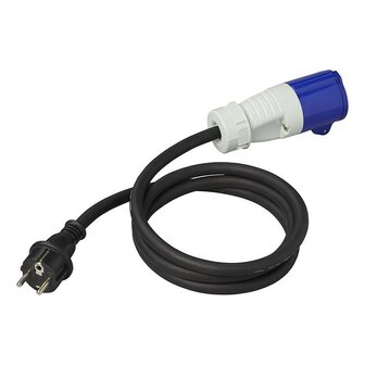 Adapter cable 150cm 3x2.5mm&sup2; from Schuko plug to CEE