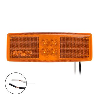 Side marker lamp 12/24V amber 110x40mm LED