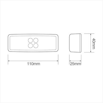 Side marker lamp 12/24V amber 110x40mm LED