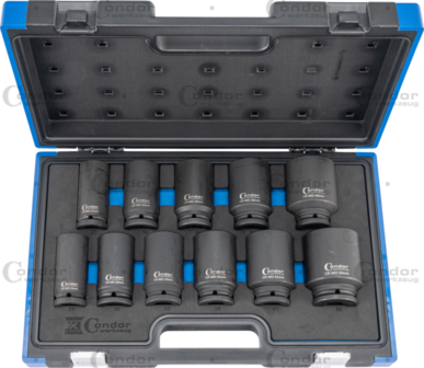 Deep Impact Socket Set 3/4 CrMo deep hex 24-50 mm 11-pcs