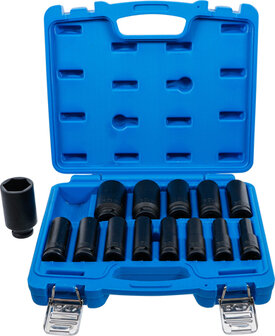 Impact Socket Set, Hexagon 12.5 mm (1/2) Drive 10 - 32 mm 14 pcs