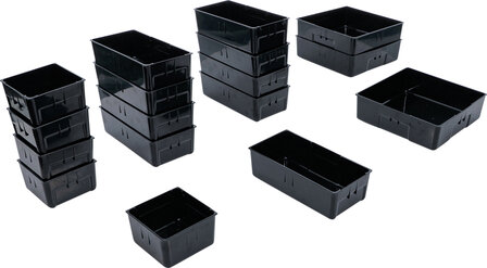 Plastic Strorage Trays for Workshop Trolley 17 pcs.