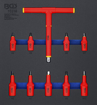 Tool Tray 2/3: VDE Bit Socket Set (3/8) / (1/2) Drive Internal Hexagon 4 - 10 mm 10 pcs