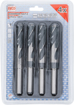 4-piece HSS Drill Set, 14-16-18-20 mm