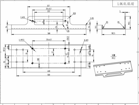 Mounting plate universal for winches up to 5.5 tons