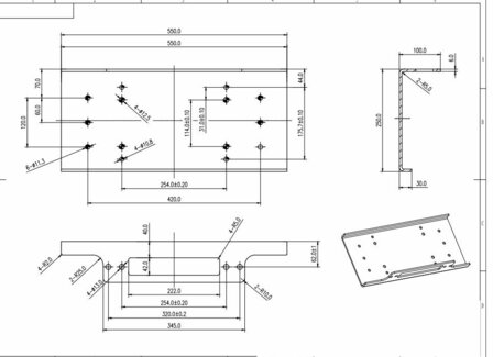 Mounting plate universal for winches up to 8.5 tons