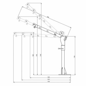 Mobile crane 300 kg with manual winch