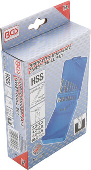 HSS Twist Drill Set Core Hole Sizes &Oslash; 2.5 - 10.2 mm 7 pcs.