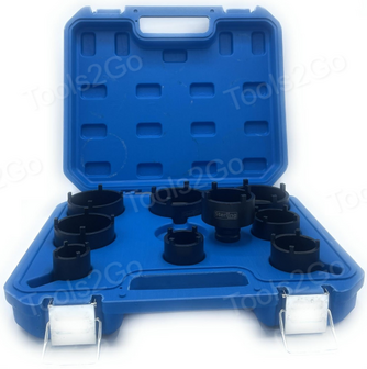 Groove Nut Socket Set outside taps KM4 - KM12 9 pcs