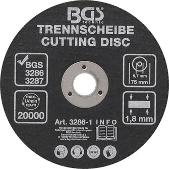 Cutting Disc | &Oslash; 75 x 1.8 x 9.7 mm