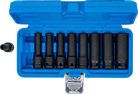 Impact Socket Set E-Type, deep 12.5 mm (1/2) drive E10 - E24 9 pcs.