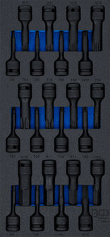 Tool Tray 1/3: Impact Bit Socket Set 12.5 mm (1/2) 24 pcs