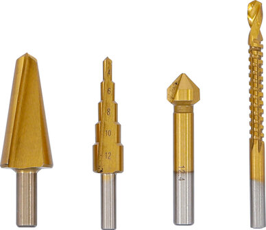 Multi-Drill-Set HSS-G titanium coated 4 pcs