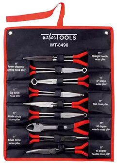 Pliers set long version 9-piece