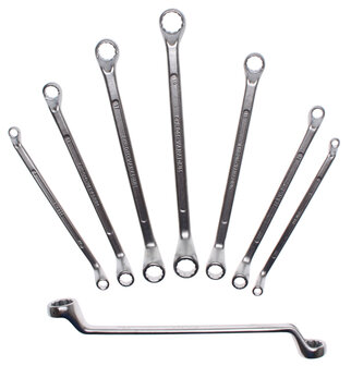 Double Ring Spanner Set | offset | 6x7 - 20x22 mm | 8 pcs.