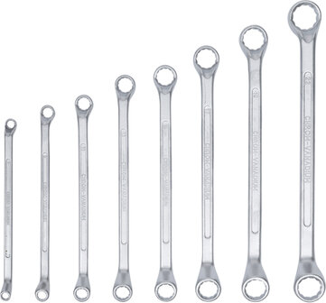 Double Ring Spanner Set | offset | 6x7 - 20x22 mm | 8 pcs.