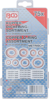 Seal Ring Assortment Copper Metric for Oil Drain Plugs 75 pcs