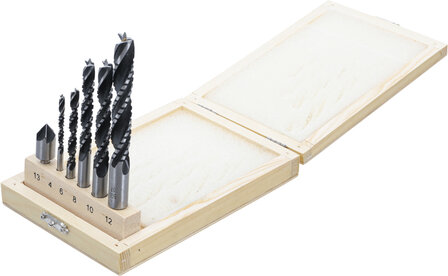 Wood Crown and Milling Drill Set 4 - 12 mm 6 pcs