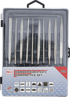 Diamond File Set straight 140 x 3 mm 10 pcs