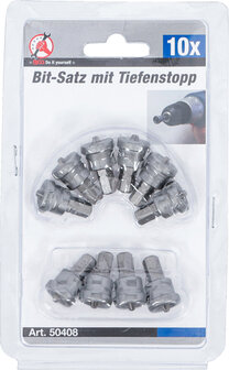 Bit Set with Depth Stop  for Plasterboard  6.3 mm (1/4) Drive  Cross Slot PH 2  10 pcs.