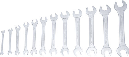 Double Open End Spanner Set 6 x 7 - 30 x 32 mm 12 pcs