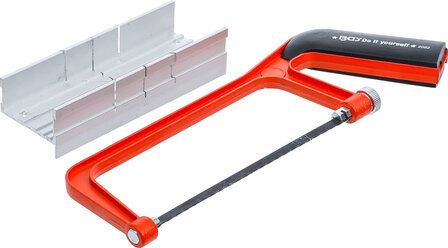 Aluminum Hacksaw Frame, 145 mm, incl. mitre box &amp; saw blade