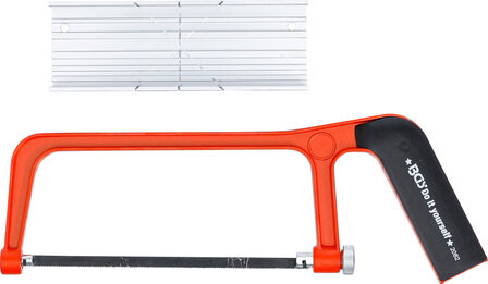 Aluminum Hacksaw Frame, 145 mm, incl. mitre box &amp; saw blade