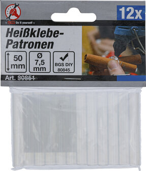 Glue Sticks transparent &Oslash; 7.5 mm, 50 mm 12 pcs