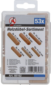 53-piece Wooden Dowel Assortment