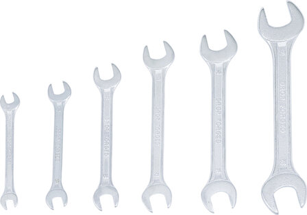 Double Open End Spanner Set 6 x 7 - 18 x 19 mm 6 pcs
