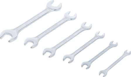 Double Open End Spanner Set 6 x 7 - 18 x 19 mm 6 pcs