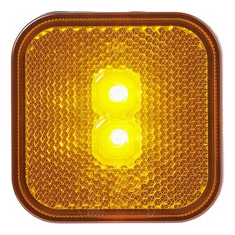 Side marker light 12/24V orange 65 x 65 mm LED