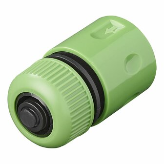 Hose connector with water stop