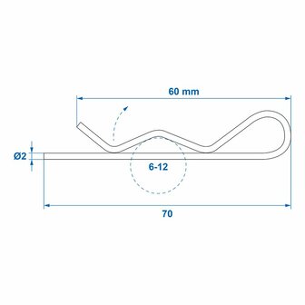 Circuit spring single 2mm 6-12mm