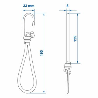 Tent tensioner elastic white with hook