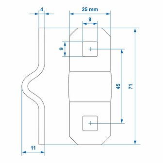 Mounting bracket for D-ring 6mm