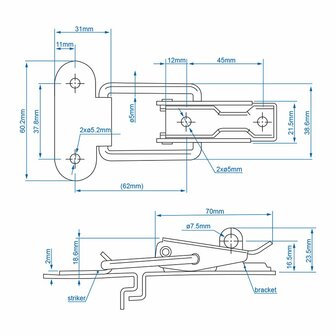 Counterpart for tension lock 342103