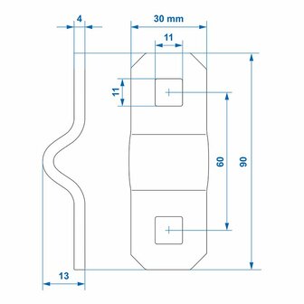 Mounting bracket for D-ring 10mm
