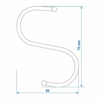 S-hook dia 4mm 6.5x7.5cm