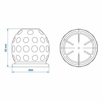Tow bar cap Golf ball black