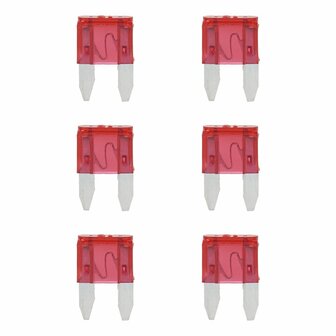 Mini fuses 10A red 6 pieces